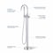 Kibi Circular Floor Mount Tub Filler With Hand Shower - Chrome KTF301CH - alternate 4